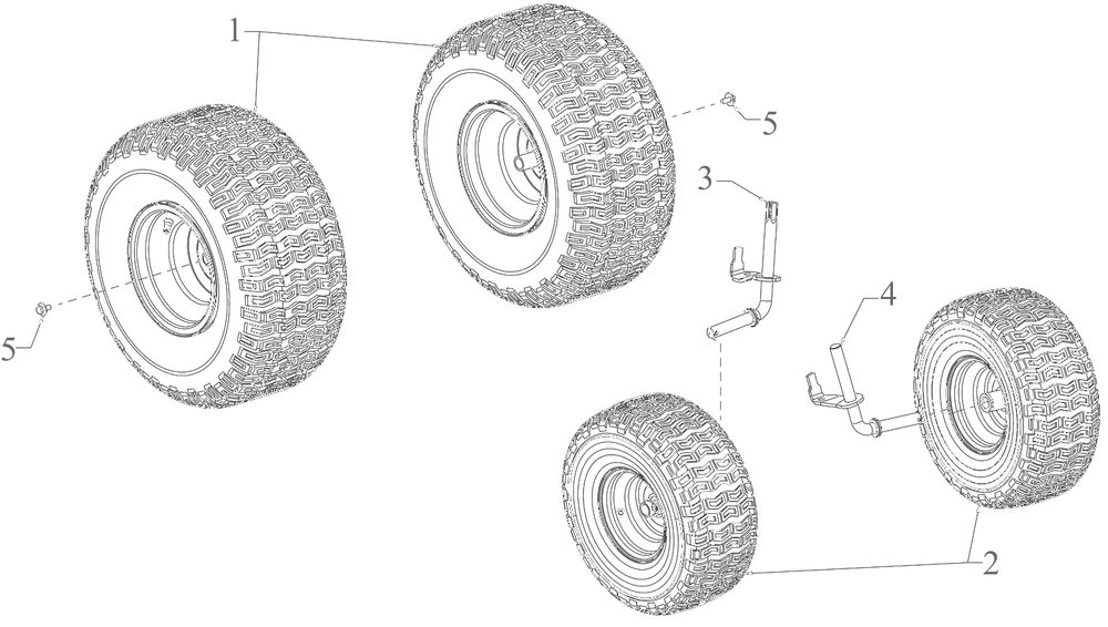 Wheelsandaxles Diagram and Parts List for 13AM77SSA00 2023 Yard Machines Lawn Tractor